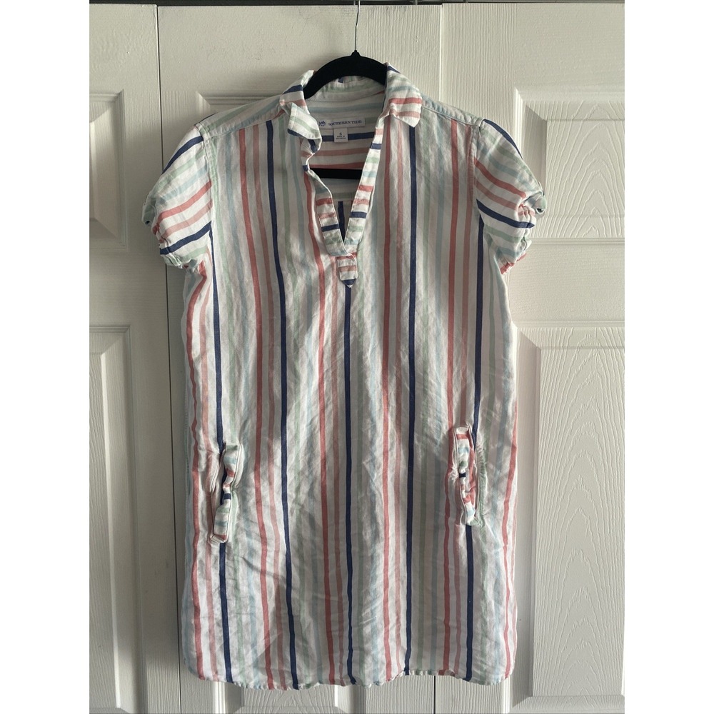 Southern Tide Multicolor Striped Cotton Mini Dress